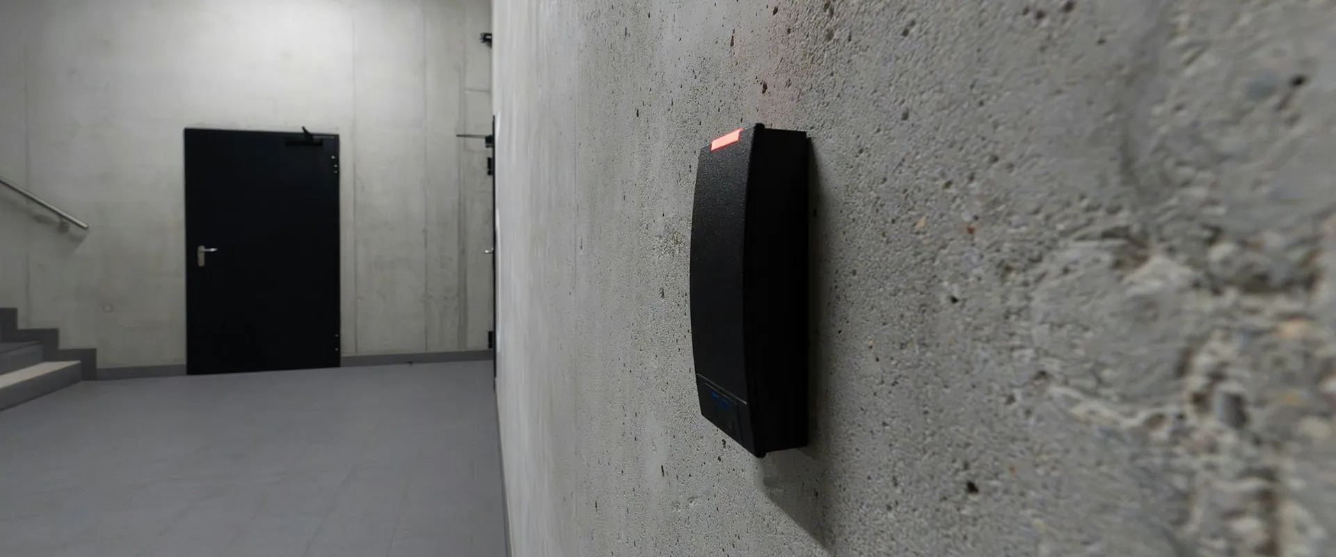 Workers using RFID badges for time and attendance tracking