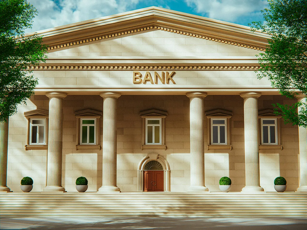 Facade of a Bank building